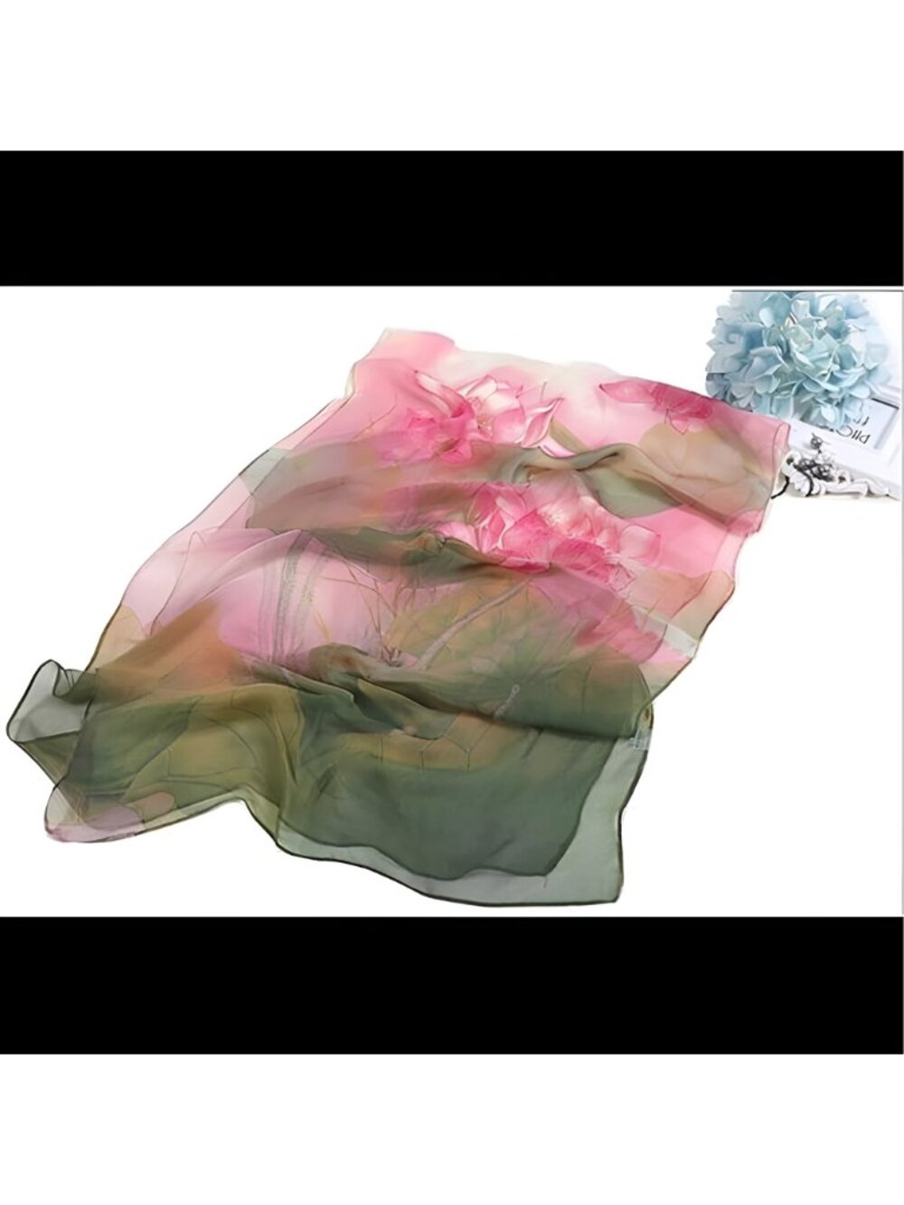 Lightweight Print Floral Pattern Scarf Shawl Fashion Scarves Sunscreen Shawls - Picture 5 of 7